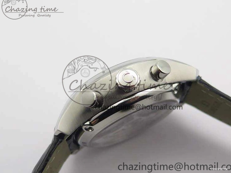 0812 De Ville Chronograph SS OMF 1:1 Best Edition Black Dial On Black Leather Strap A Fashionable 8109